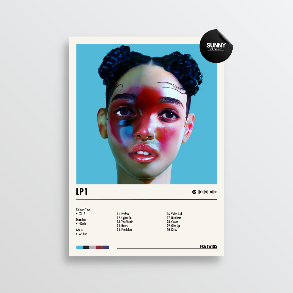 FKA twigs LP1 merch custom album cover poster music poster personalized gifts poster mockup poster template album posters for wall Sunny Designs Poster 