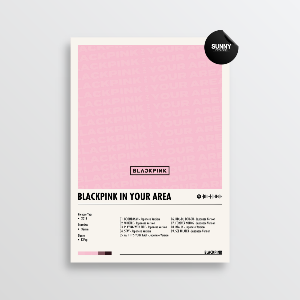 BLACKPINK BLACKPINK IN YOUR AREA merch custom album cover poster music poster personalized gifts poster mockup poster template album posters for wall Sunny Designs Poster 