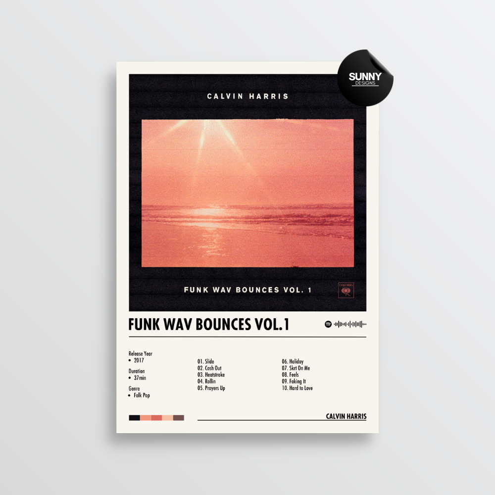 Calvin Harris Funk Wav Bounces Vol. 1 merch custom album cover poster music poster personalized gifts poster mockup poster template album posters for wall Sunny Designs Poster 