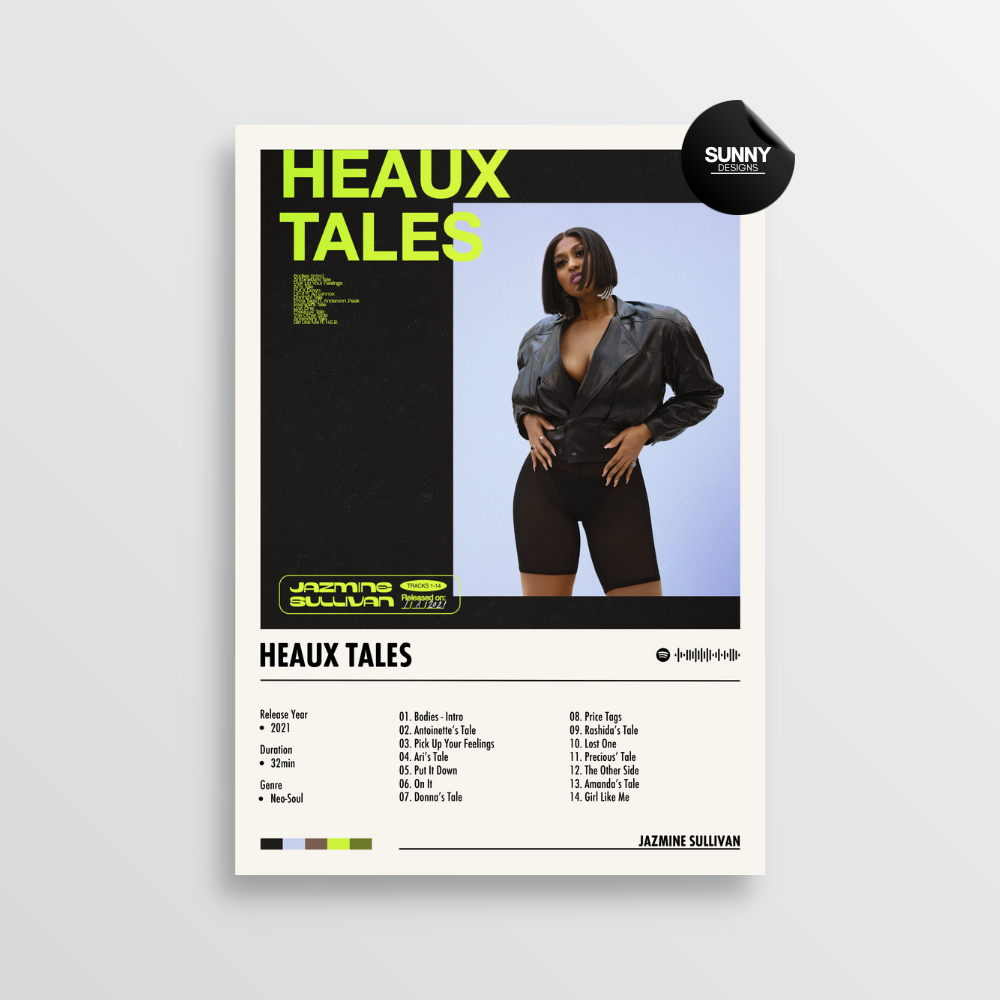 Jazmine Sullivan Heaux Tales merch custom album cover poster music poster personalized gifts poster mockup poster template album posters for wall Sunny Designs Poster 