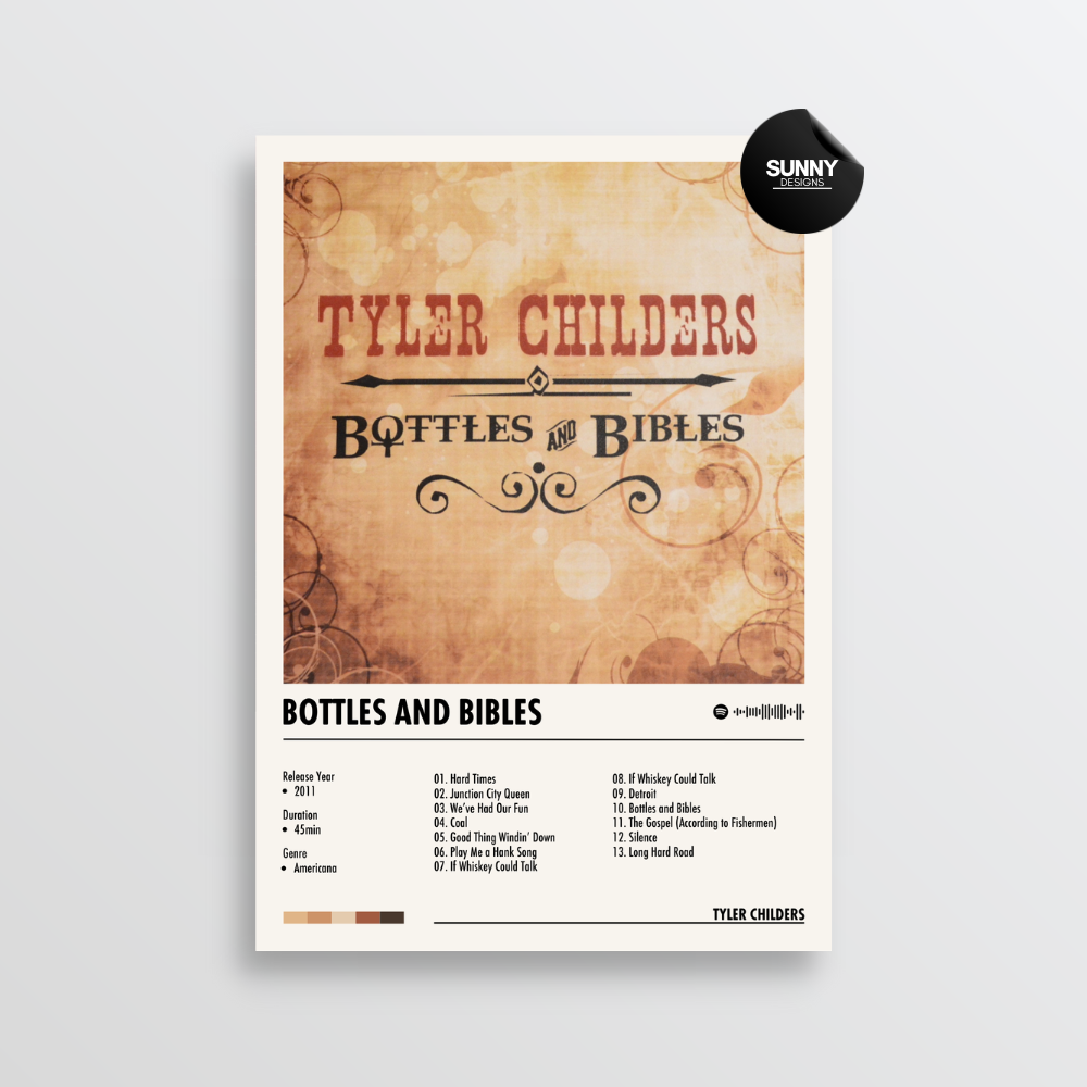 Tyler Childers Bottles and Bibles merch custom album cover poster music poster personalized gifts poster mockup poster template album posters for wall Sunny Designs Poster
