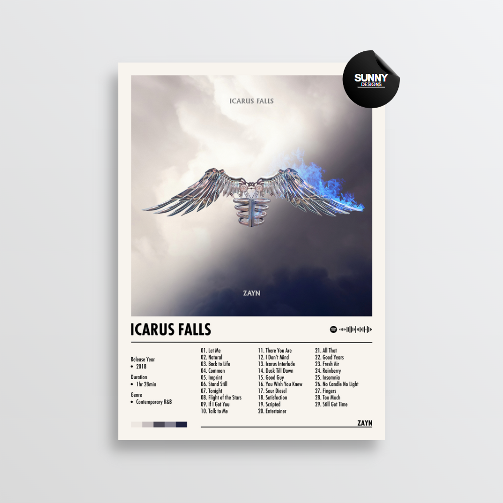 ZAYN Icarus Falls merch custom album cover poster music poster personalized gifts poster mockup poster template Sunny Designs Poster