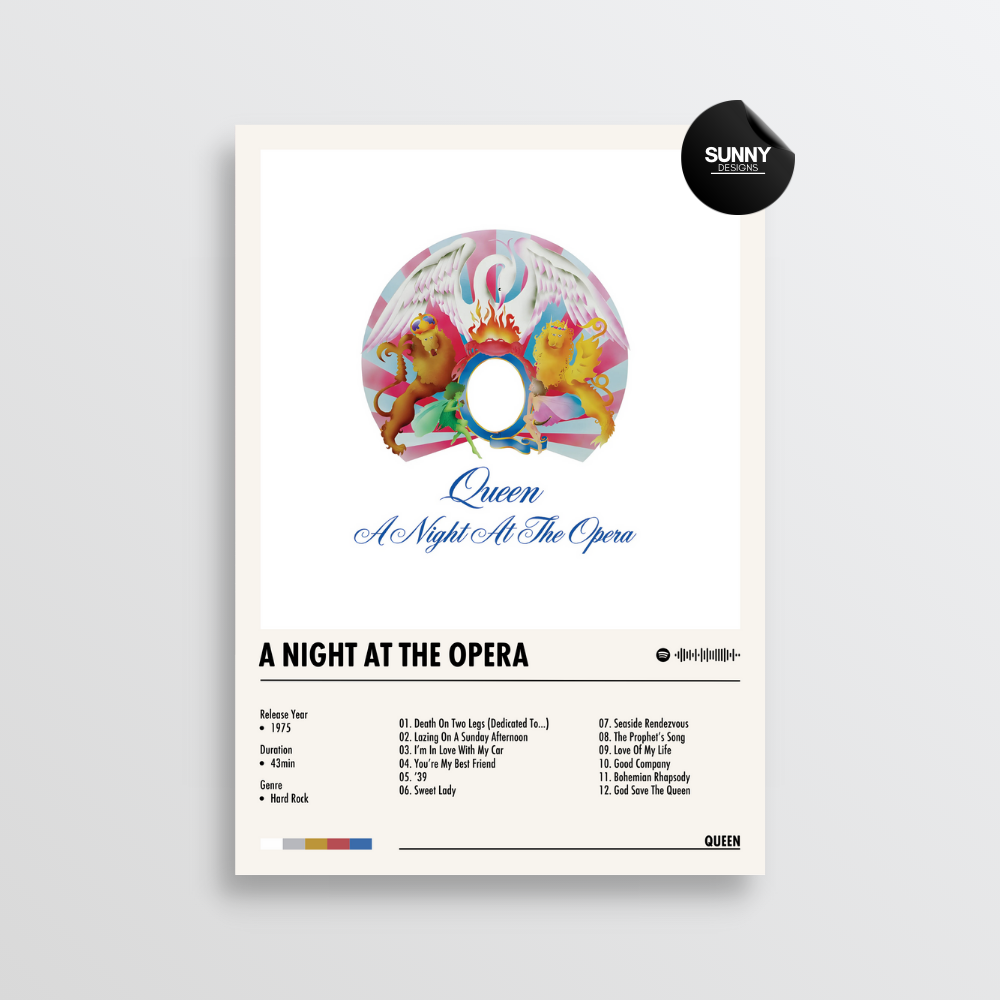 Queen A Night At The Opera merch custom album cover poster music poster personalized gifts poster mockup poster template album posters for wall Sunny Designs Poster 