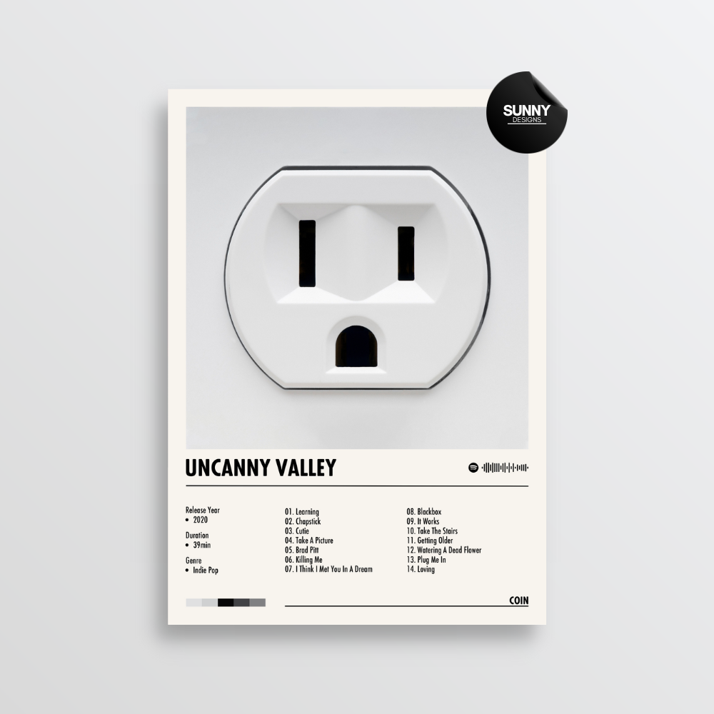 COIN Uncanny Valley merch custom album cover poster music poster personalized gifts poster mockup poster template album posters for wall Sunny Designs Poster 