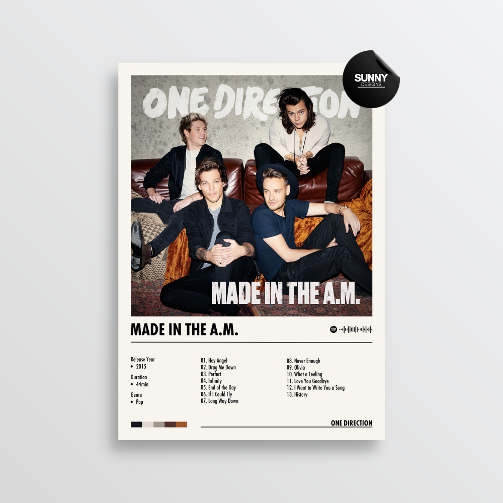 One Direction Made in the A.M. merch custom album cover poster music poster personalized gifts poster mockup poster template Sunny Designs Poster 