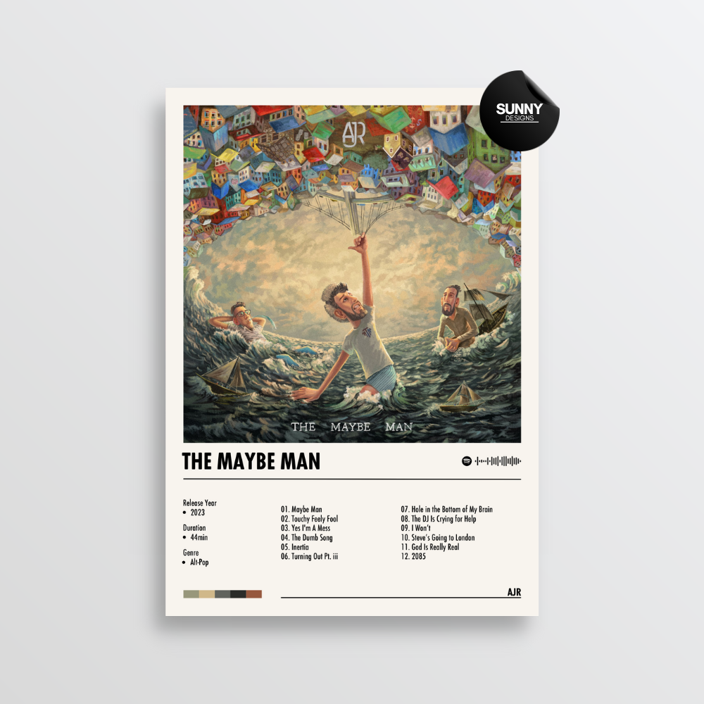 AJR The Maybe Man merch custom album cover poster music poster personalized gifts poster mockup poster template album posters for wall Sunny Designs Poster 