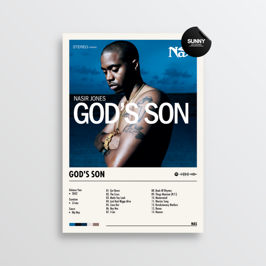 Nas God's Son merch custom album cover poster music poster personalized gifts poster mockup poster template album posters for wall Sunny Designs Poster 