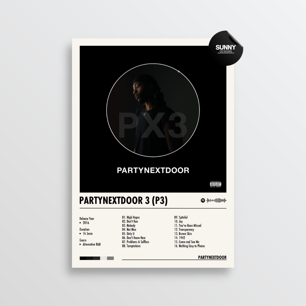 PartyNextdoor PartyNextdoor 3 P3 Album Cover Poster Sunny PartyNextdoor PartyNextdoor 3 P3 Album Cover Poster Sunny