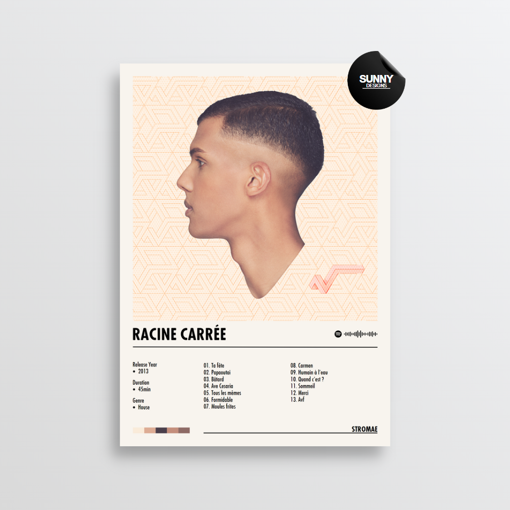 Stromae racine carrée merch custom album cover poster music poster personalized gifts poster mockup poster template Sunny Designs Poster