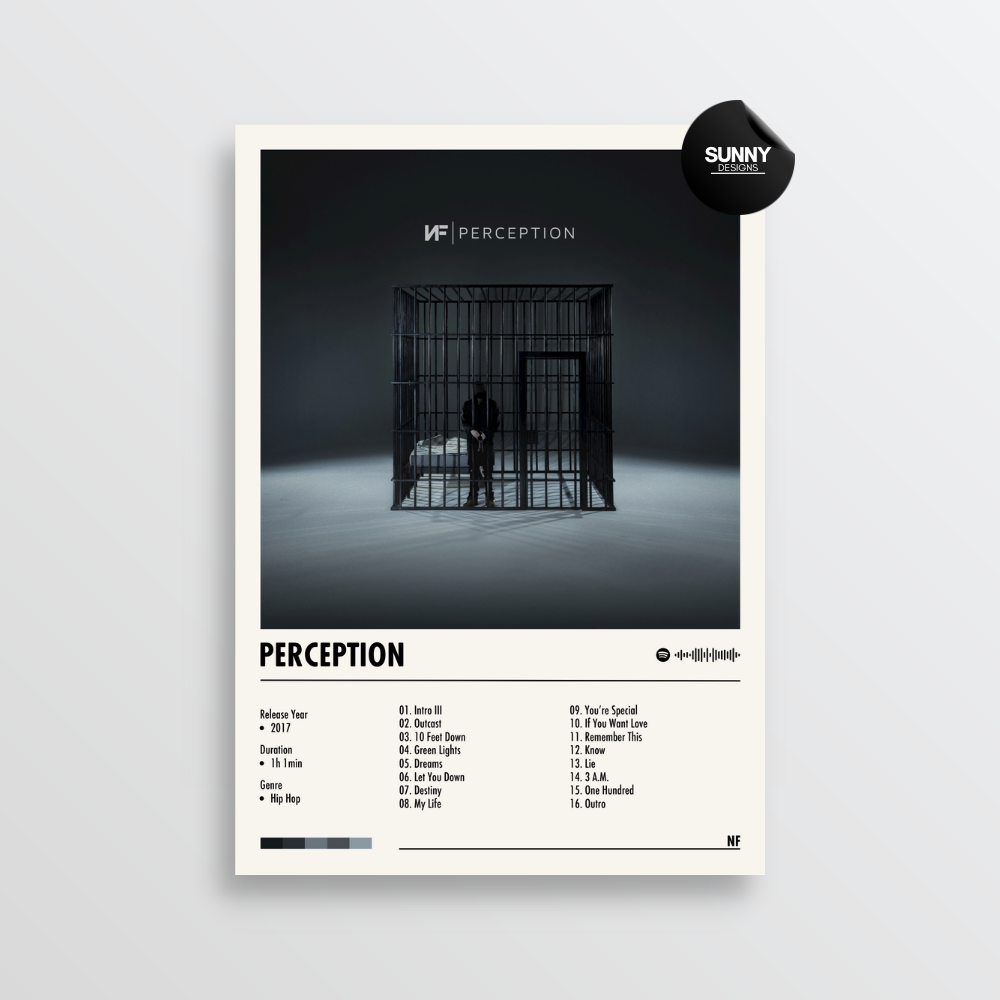 NF Perception merch custom album cover poster music poster personalized gifts poster mockup poster template album posters for wall Sunny Designs Poster 