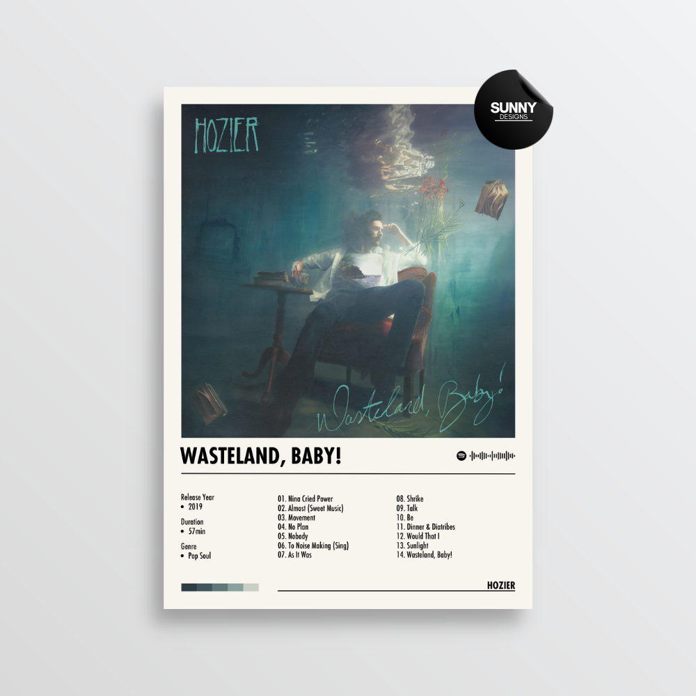 Hozier Wasteland Baby merch custom album cover poster music poster personalized gifts poster mockup poster template album posters for wall Sunny Designs Poster 