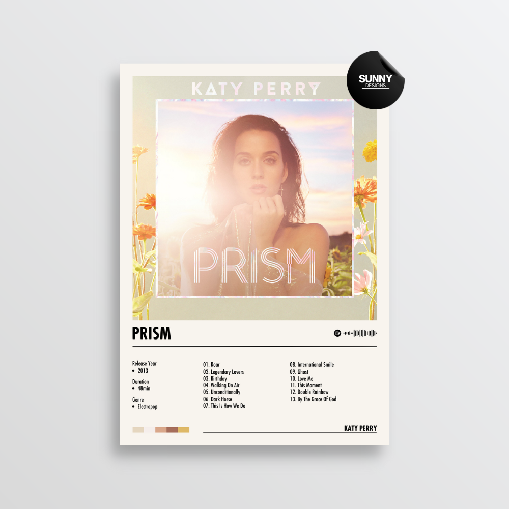 Katy Perry PRISM merch custom album cover poster music poster personalized gifts poster mockup poster template album posters for wall Sunny Designs Poster 