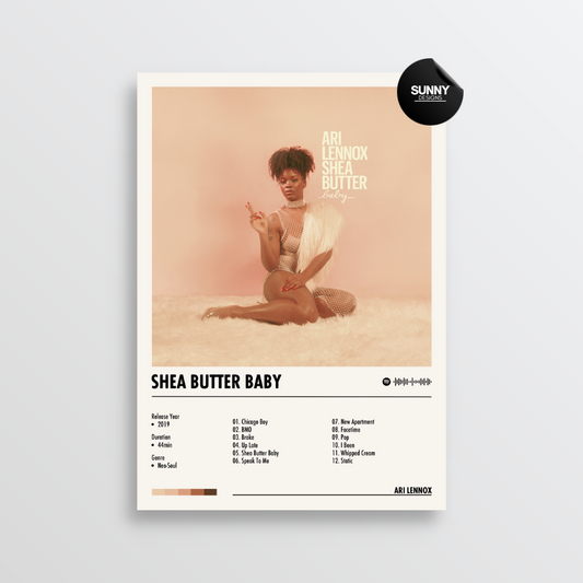 Ari Lennox Shea Butter Baby  merch custom album cover poster music poster personalized gifts poster mockup poster template album posters for wall Sunny Designs Poster
