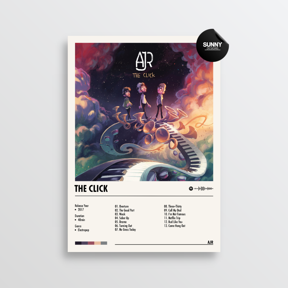 AJR The Click merch custom album cover poster music poster personalized gifts poster mockup poster template album posters for wall tracklist Sunny Designs Poster
