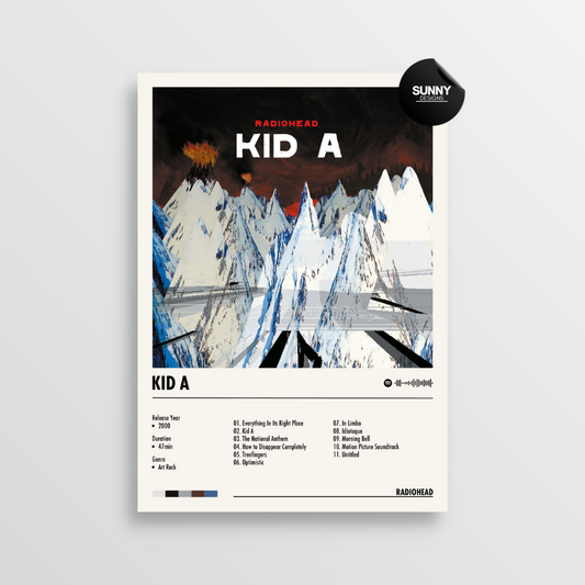 Radiohead Kid A merch custom album cover poster music poster personalized gifts poster mockup poster template album posters for wall Sunny Designs Poster
