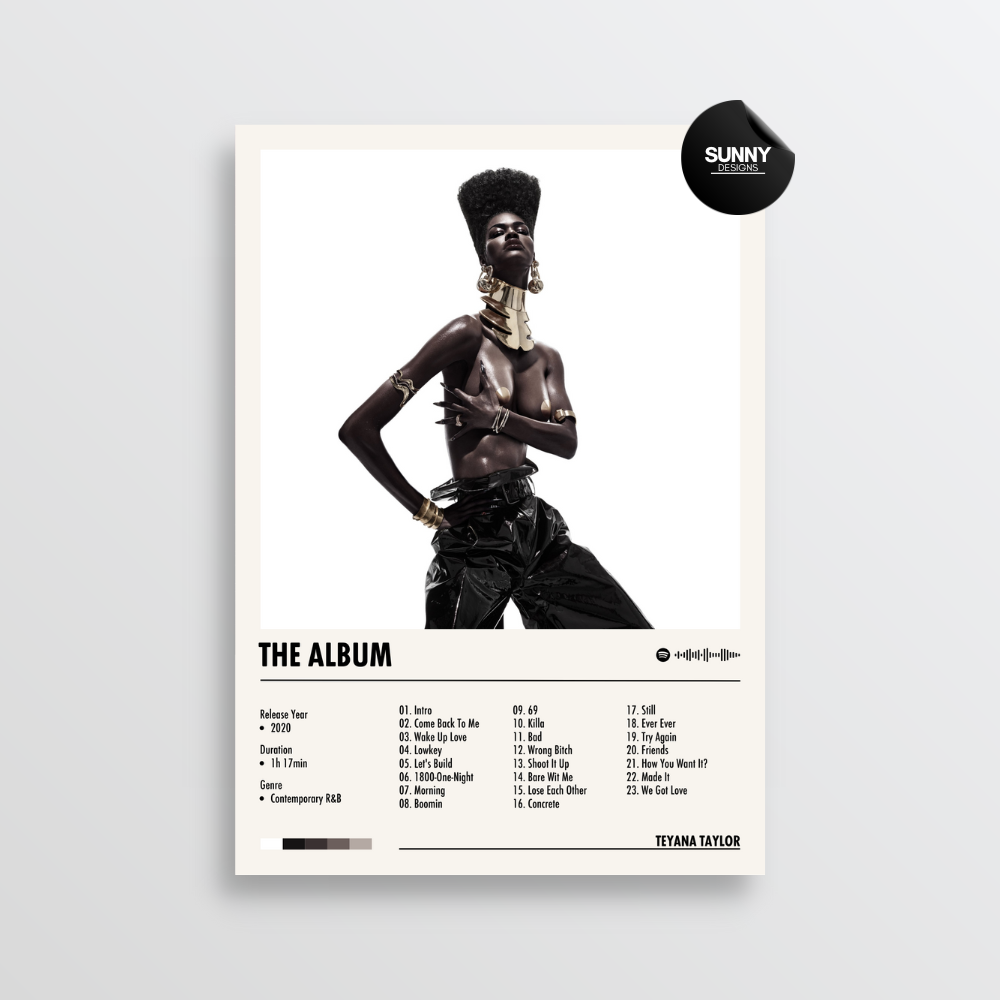 Teyana Taylor The Album merch custom album cover poster music poster personalized gifts poster mockup poster template album posters for wall Sunny Designs Poster 