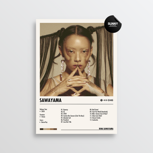 Rina Sawayama SAWAYAMA merch custom album cover poster music poster personalized gifts poster mockup poster template album posters for wall Sunny Designs Poster 