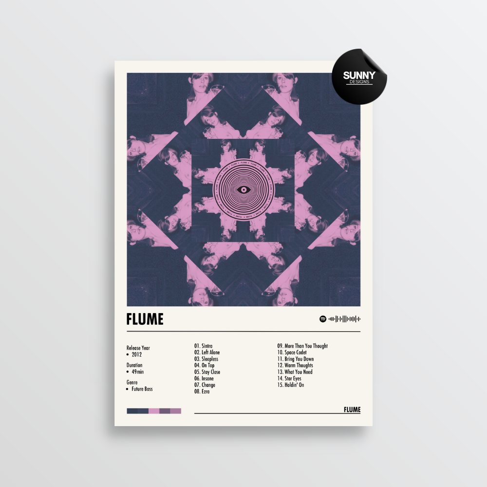 Flume Flume merch custom album cover poster music poster personalized gifts poster mockup poster template album posters for wall Sunny Designs Poster 