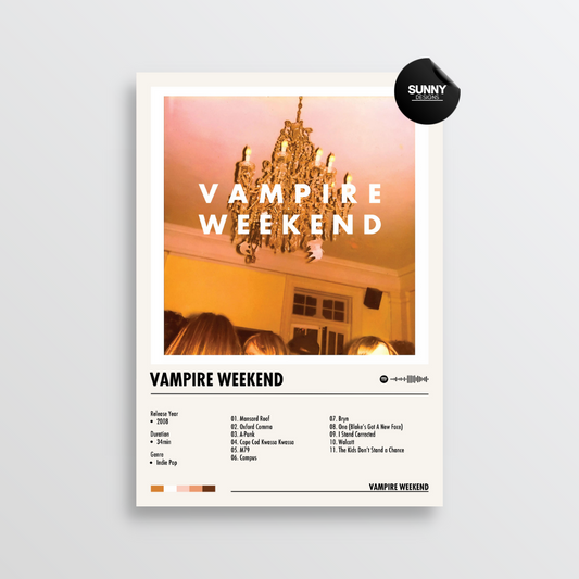 Vampire Weekend Vampire Weekend merch custom album cover poster music poster personalized gifts poster mockup poster template album posters for wall Sunny Designs Poster 