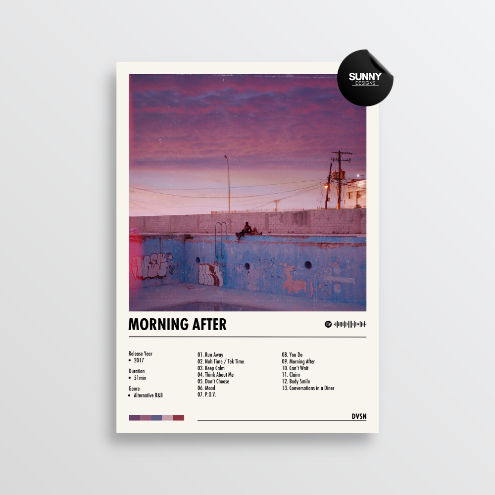 dvsn Morning After merch custom album cover poster music poster personalized gifts poster mockup poster template album posters for wall Sunny Designs Poster 