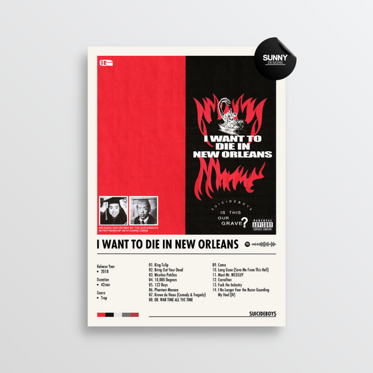 SuicideboyS I Want to Die In New Orleans merch custom album cover poster music poster personalized gifts poster mockup poster template album posters for wall Sunny Designs Poster 