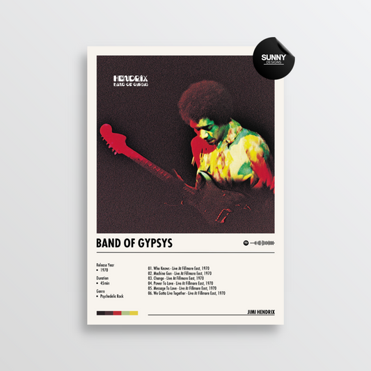 Jimi Hendrix Band Of Gypsys merch custom album cover poster music poster personalized gifts poster mockup poster template album posters for wall Sunny Designs Poster 