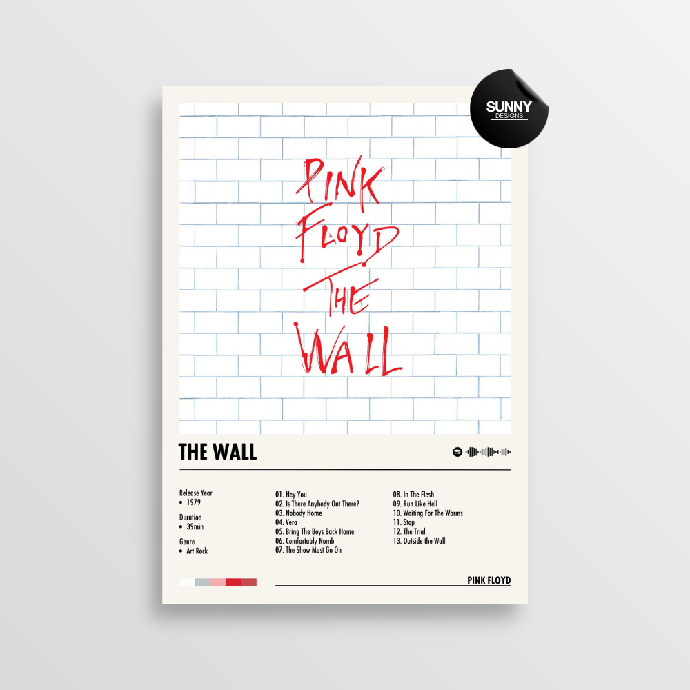 Pink Floyd The Wall merch custom album cover poster music poster personalized gifts poster mockup poster template album posters for wall Sunny Designs Poster 