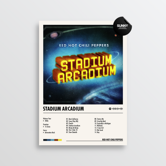 Red Hot Chili Peppers Stadium Arcadium merch custom album cover poster music poster personalized gifts poster mockup poster template Sunny Designs Poster 