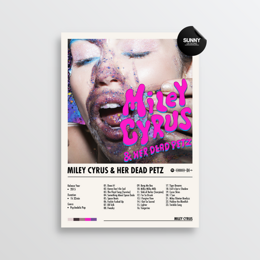 Miley Cyrus Miley Cyrus & Her Dead Petz merch custom album cover poster music poster personalized gifts poster mockup poster template album posters for wall Sunny Designs Poster 