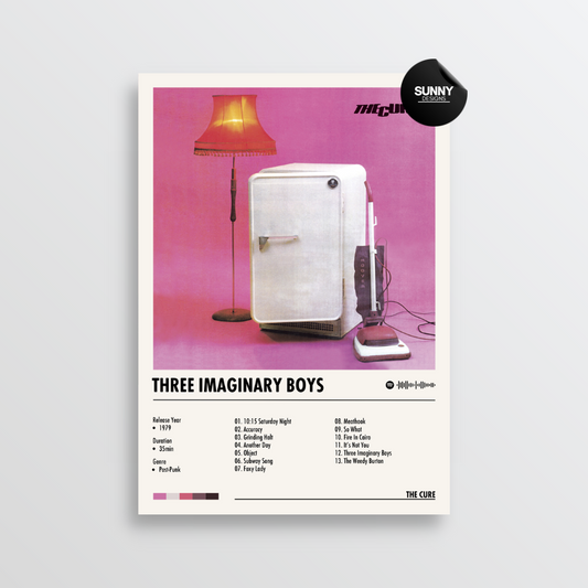 The Cure Three Imaginary Boys merch custom album cover poster music poster personalized gifts poster mockup poster template album posters for wall Sunny Designs Poster
