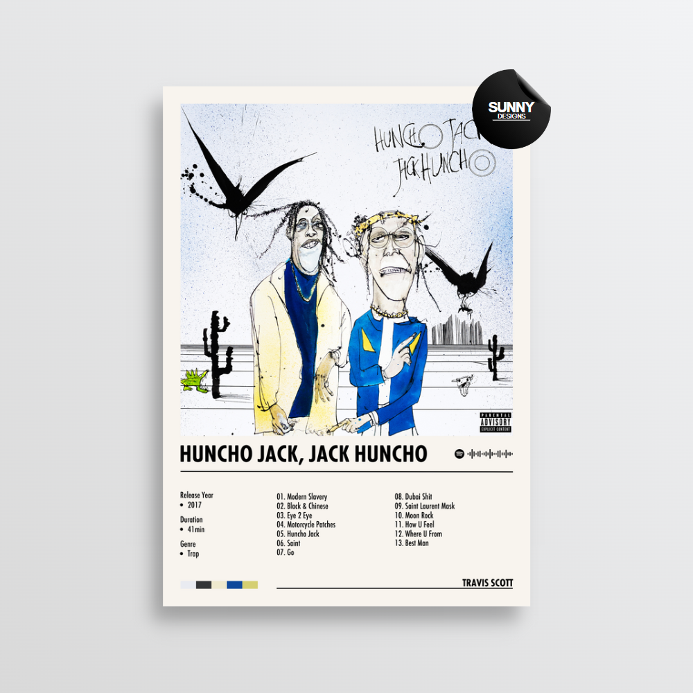 Travis Scott Huncho Jack, Jack Huncho merch custom album cover poster music poster personalized gifts poster mockup poster template Sunny Designs Poster 