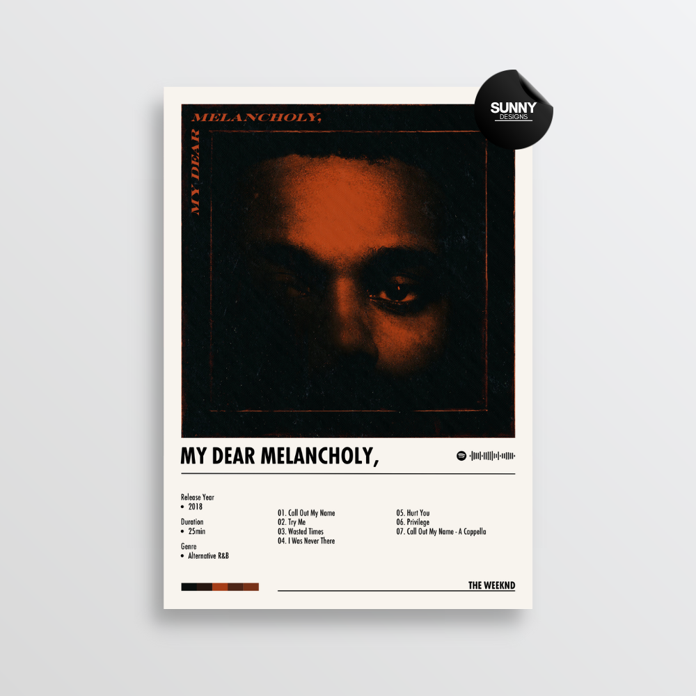 The Weeknd My Dear Melancholy merch custom album cover poster music poster personalized gifts poster mockup poster template Sunny Designs Poster 