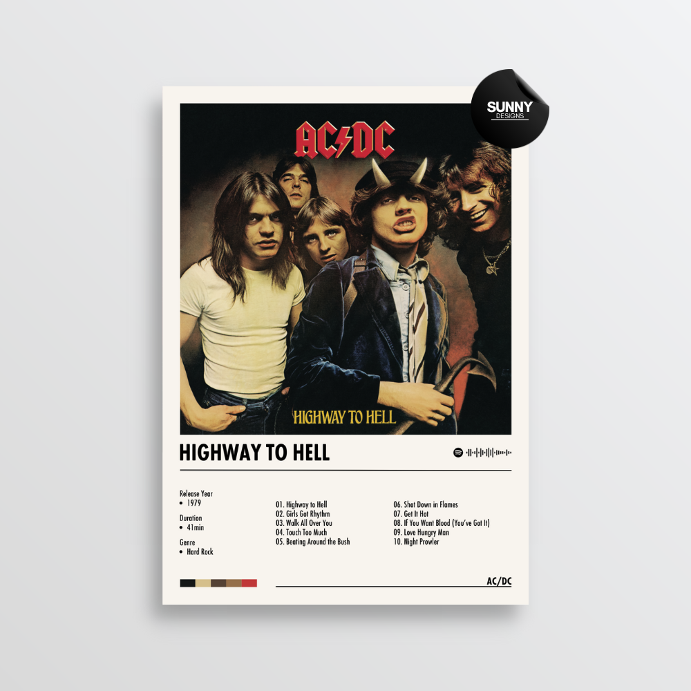 ACDC  Highway to Hell merch custom album cover poster music poster personalized gifts poster mockup poster template album posters for wall Sunny Designs Poster 