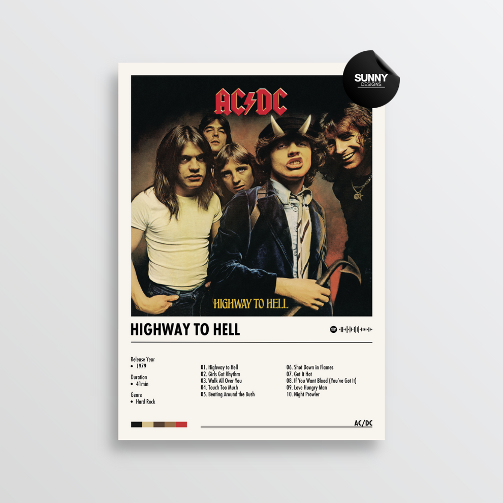 AC/DC - Highway to Hell | Album Cover Poster – Sunny Designs Posters