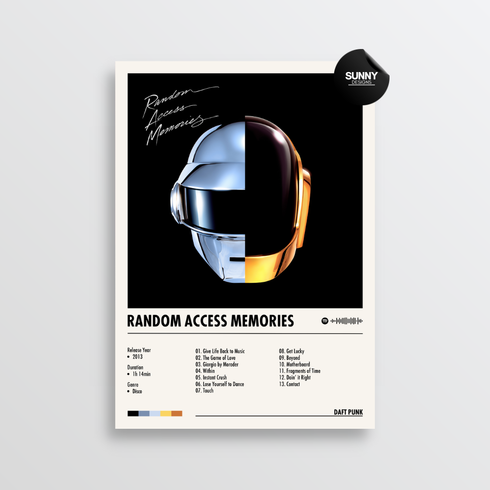 Daft Punk - Random Access Memories | Album Cover Poster – Sunny Designs ...
