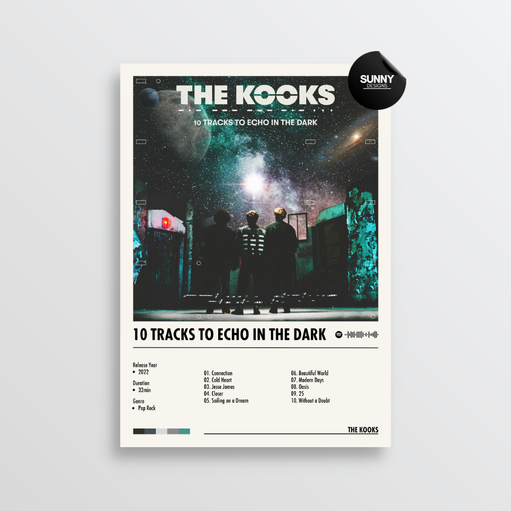 The Kooks 10 Tracks to Echo in the Dark merch custom album cover poster music poster personalized gifts poster mockup poster template album posters for wall tracklist Sunny Designs Poster
