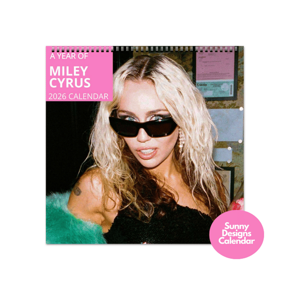 Miley Cyrus 2026 Wall Calendar - Sunny Designs Posters Celebrity Wall Art - Unique Gift - Celebrity Calendar Planner Desk