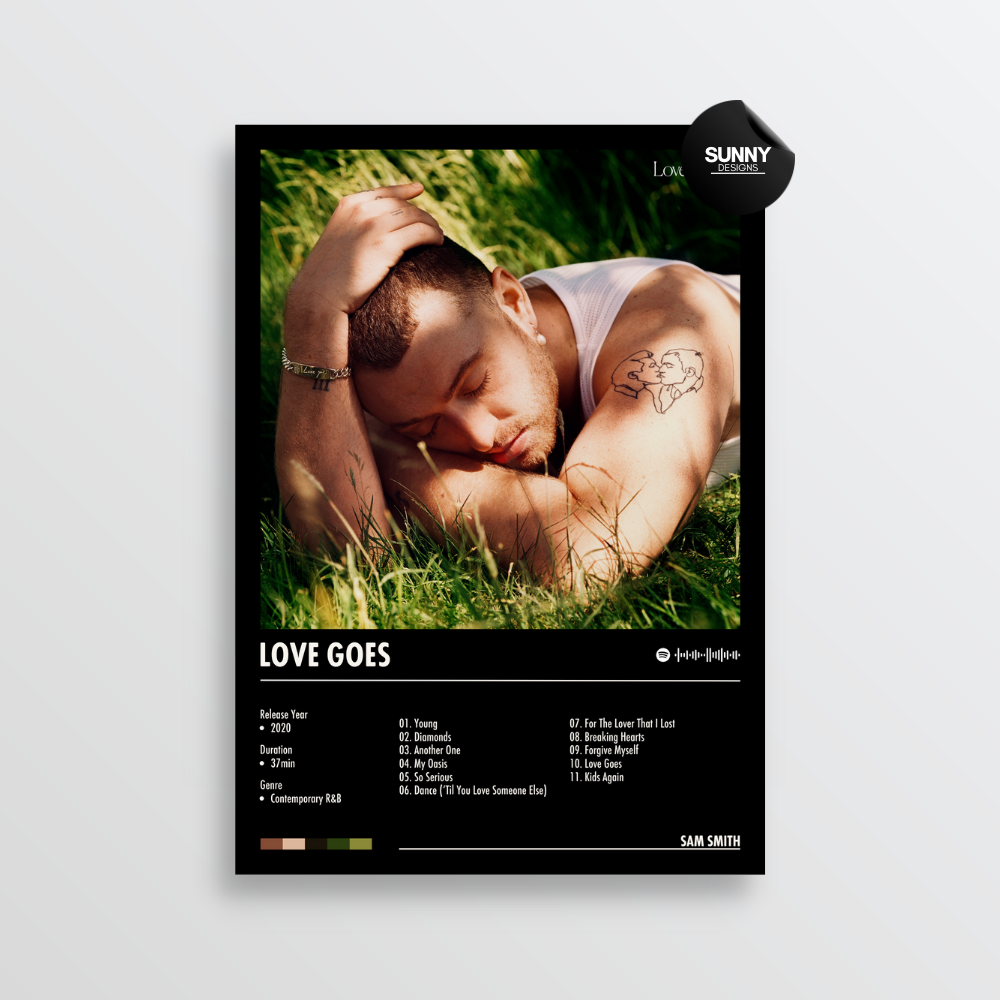 Sam Smith Love Goes merch custom album cover poster music poster personalized gifts poster mockup poster template album posters for wall Sunny Designs Poster 