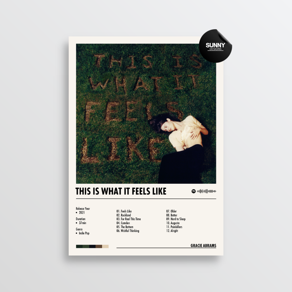 Gracie Abrams This Is What It Feels Like merch custom album cover poster music poster personalized gifts poster mockup poster template album posters for wall Sunny Designs Poster 