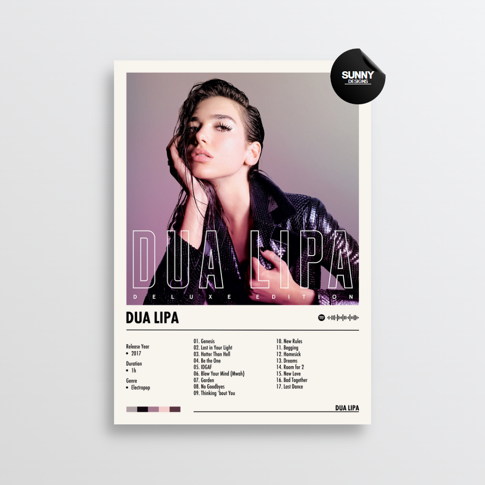 Dua Lipa - Dua Lipa | Album Cover Poster – Sunny Designs Posters