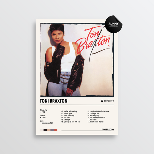 Toni Braxton Toni Braxton merch custom album cover poster music poster personalized gifts poster mockup poster template album posters for wall tracklist Sunny Designs Poster
