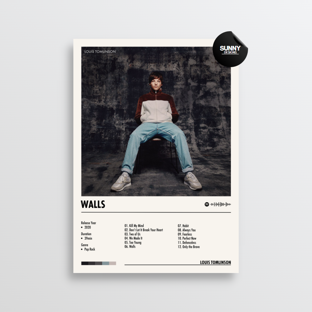 Louis Tomlinson Walls merch custom album cover poster music poster personalized gifts poster mockup poster template Sunny Designs Poster 