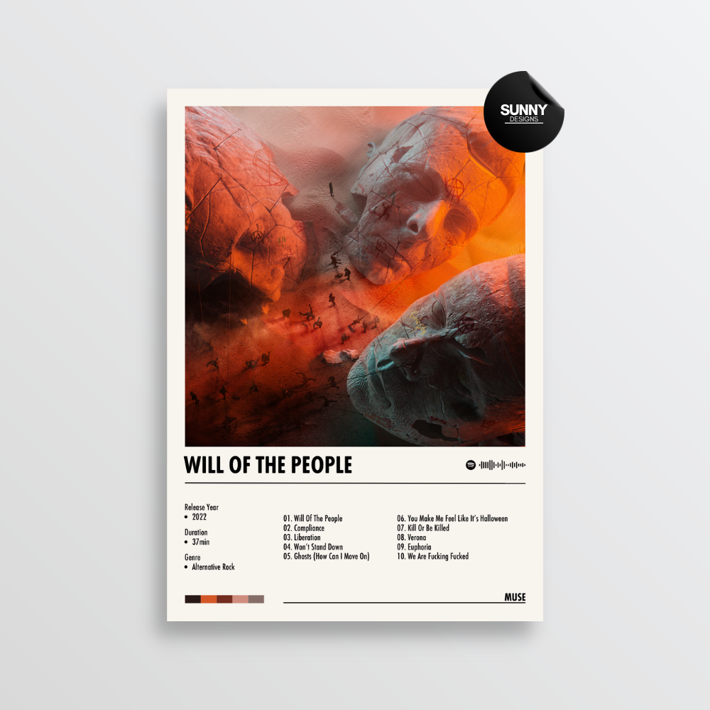 Muse Will Of The People merch custom album cover poster music poster personalized gifts poster mockup poster template album posters for wall Sunny Designs Poster 