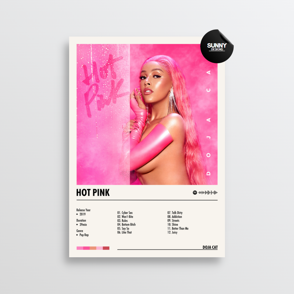 Doja Cat Hot Pink merch custom album cover poster music poster personalized gifts poster mockup poster template Sunny Designs Poster 