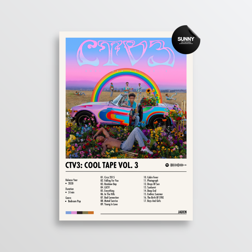 Jaden Smith CTV3 Cool Tape Vol. 3 merch custom album cover poster music poster personalized gifts poster mockup poster template album posters for wall Sunny Designs Poster 