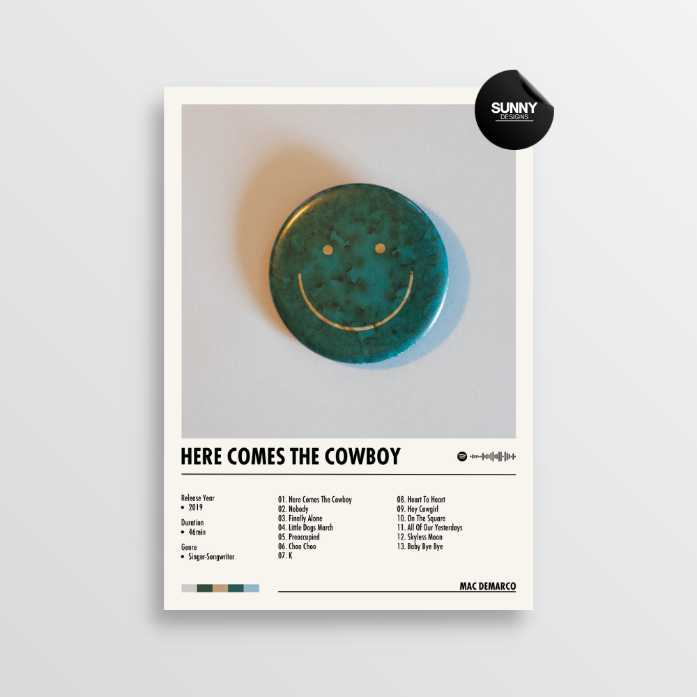 Mac DeMarco Here Comes The Cowboy merch custom album cover poster music poster personalized gifts poster mockup poster template album posters for wall Sunny Designs Poster 