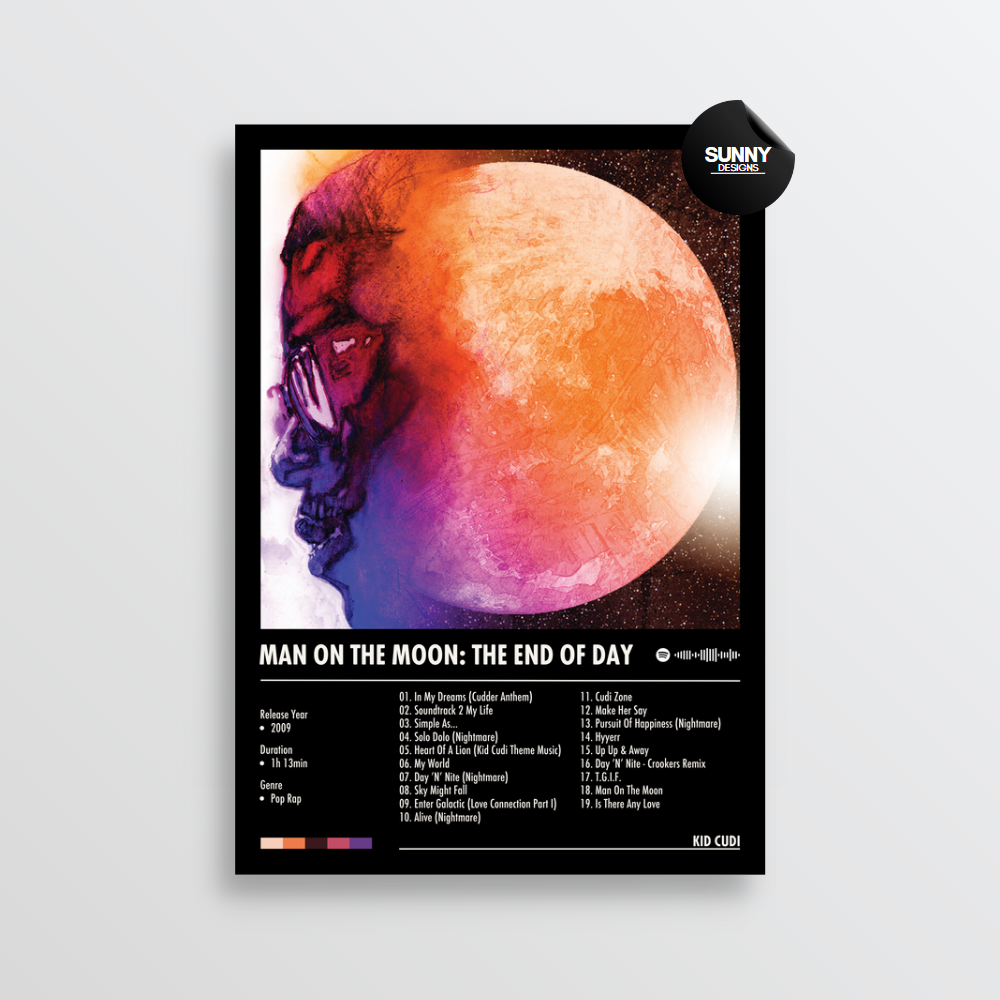 Kid Cudi Man On The Moon The End Of Day merch custom album cover poster music poster personalized gifts poster mockup poster template Sunny Designs Poster 