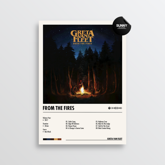 Greta Van Fleet From The Fires merch custom album cover poster music poster personalized gifts poster mockup poster template album posters for wall Sunny Designs Poster 