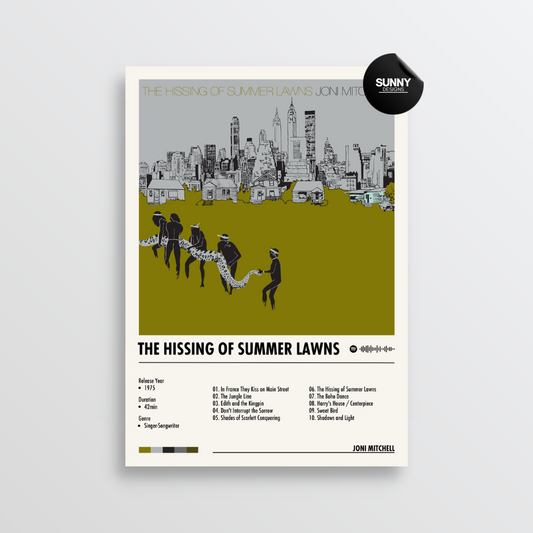 Joni Mitchell The Hissing of Summer Lawns merch custom album cover poster music poster personalized gifts poster mockup poster template album posters for wall Sunny Designs Poster
