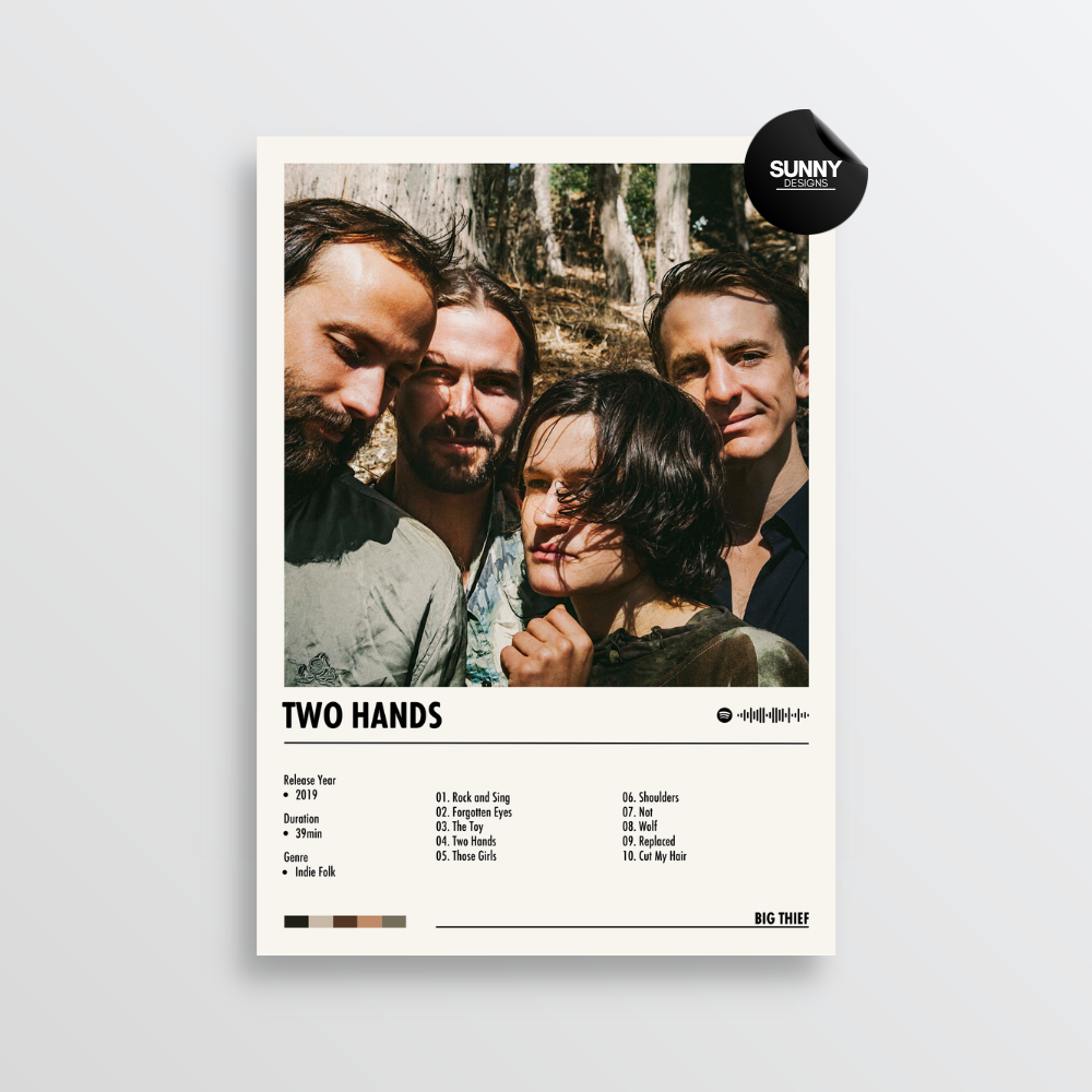 Big Thief Two Hands merch custom album cover poster music poster personalized gifts poster mockup poster template album posters for wall Sunny Designs Poster
